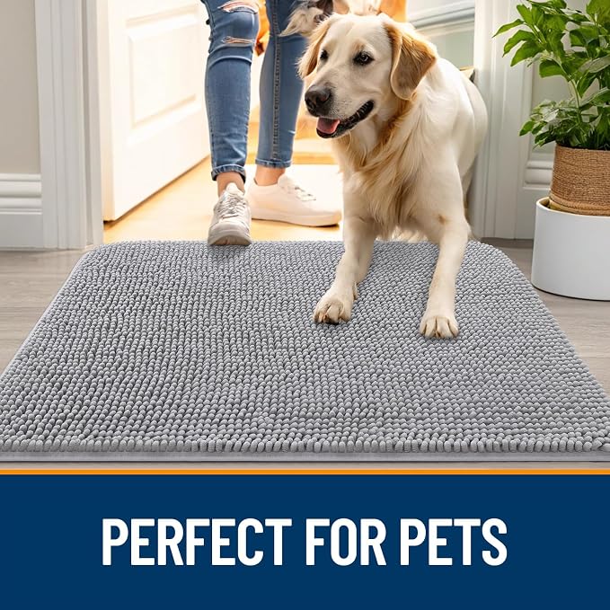 OLANLY Dog Door Mat for Muddy Paws 32x20, Absorbs Moisture and Dirt, Absorbent - Image 6