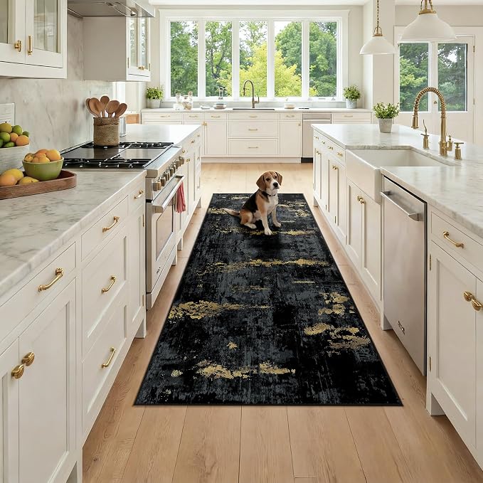 Washable Area Rugs 3x7 Non-Slip Modern Abstract Soft by RELEANY
