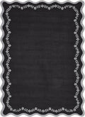 GarveeHome 5x7 Scalloped Area Rug Black Washable Bedroom Living Room Rug | Soft by GarveeHome