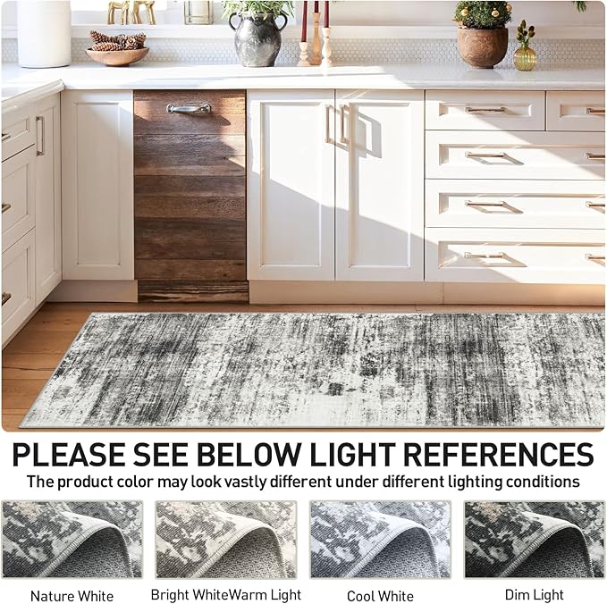2'6''x8' Runner Rugs Washable Rug: Modern Abstract Hallway Runner Rug Indoor - Image 7