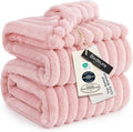 Bedsure GentleSoft Coral Pink Fleece Queen Blanket by BEDSURE