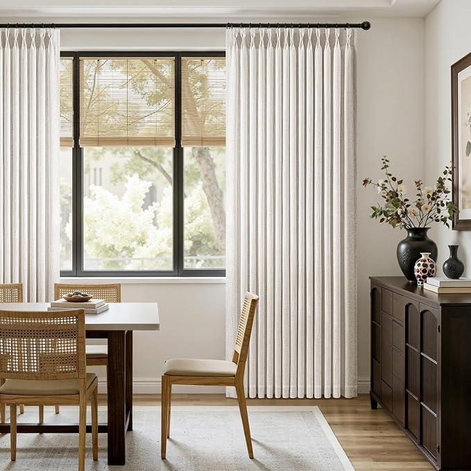 MIULEE Pinch Pleated Thick Linen Curtains 92 Inches Long 2 Panels - Image 5