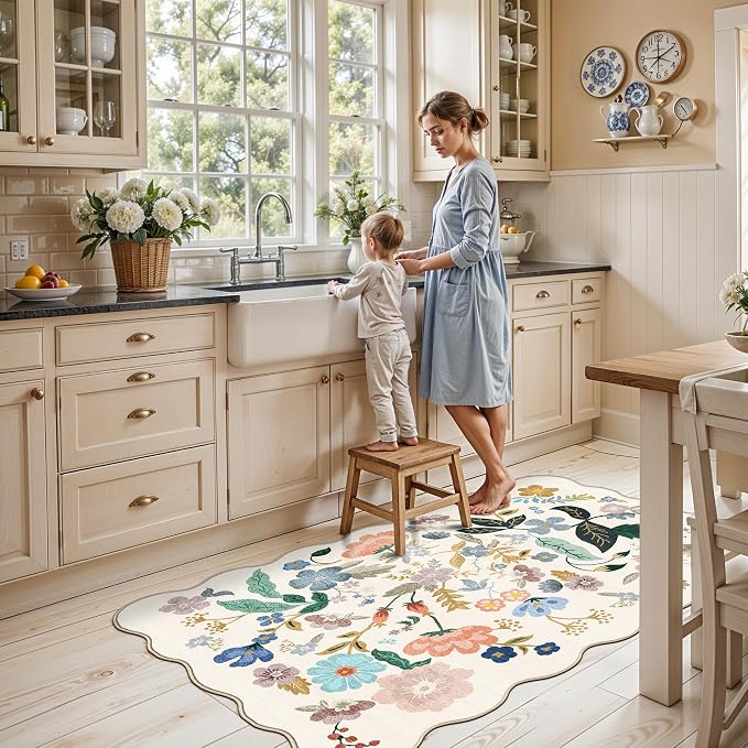Washable 3x5 Entryway Area Rugs: Ultra Soft Floral Carpet - Image 5