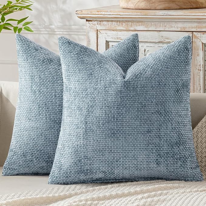 MIULEE Pack of 2 Couch Throw Pillow Covers 18x18 Inch Coastal Light Blue Modern by MIULEE