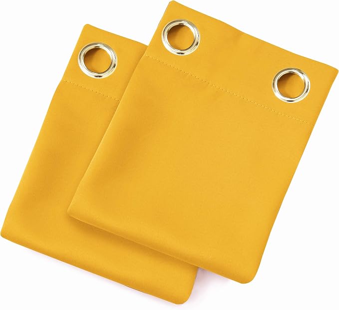 LEMOMO Yellow Blackout Curtains/52 x 108 Inch/Set of 2 Panels Thermal Insulated - Image 9