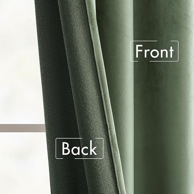 MIULEE Sage Green Velvet Curtains 84 inches - Image 6
