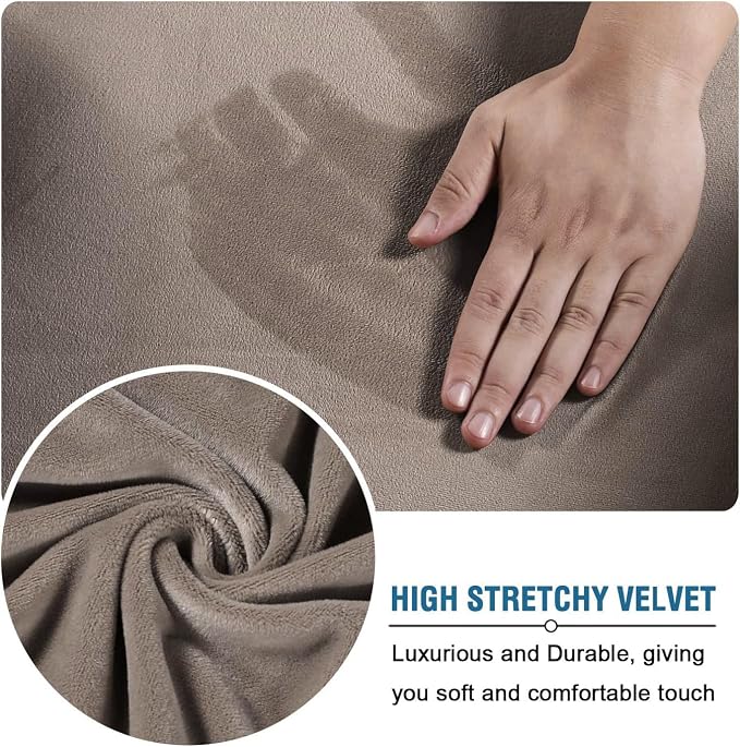 H.VERSAILTEX Real Velvet Plush 3 Piece Stretch Sofa Covers Couch Covers - Image 5