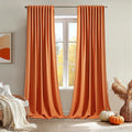 MIULEE Orange Back Tab Blackout Curtains 102 Inch Long 2 Panels Set by MIULEE