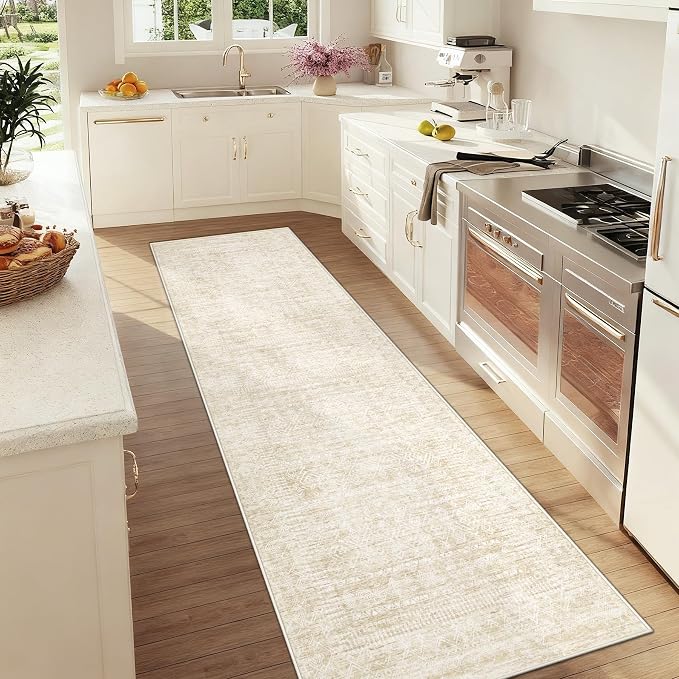 2x8 Washable Runner Rug: Moroccan Geometric Boho Rug Farmhouse Non Slip Stain - Image 2