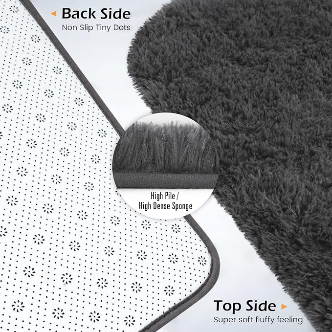Amearea Premium Soft Fluffy Rug Modern Shag Carpet, 5.3x7.5 Feet, Fuzzy Plush - Image 5