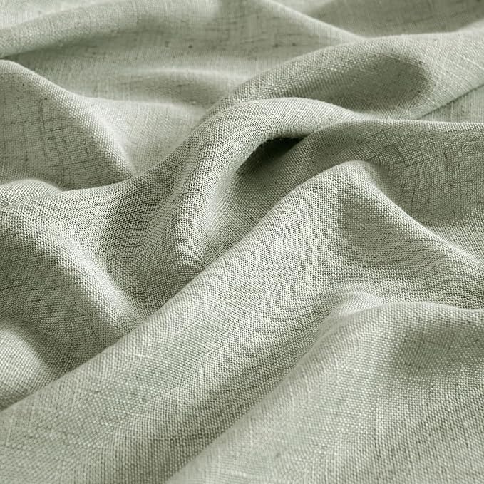 MIULEE Sage Linen Curtains 72 Inch Length 2 Panels - Image 4