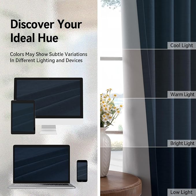 100% Blackout Shield Linen Blackout Curtains - Image 6