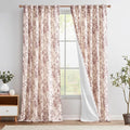 jinchan Lined Linen Blend Curtain Floral Curtains by JINCHAN