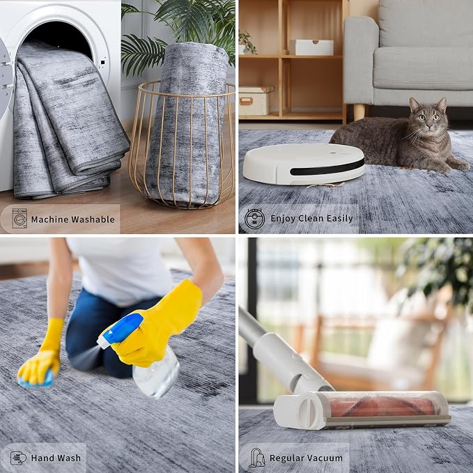 Toneed Entryway Runner Rug 2x8 for Hallway Kitchen, Washable Non-Slip Rug - Image 4