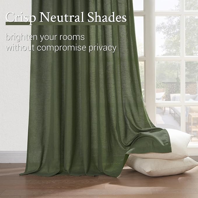 Topfinel Olive Green Pinch Pleated Curtains 105 Inch Length 1 Panels - Image 5