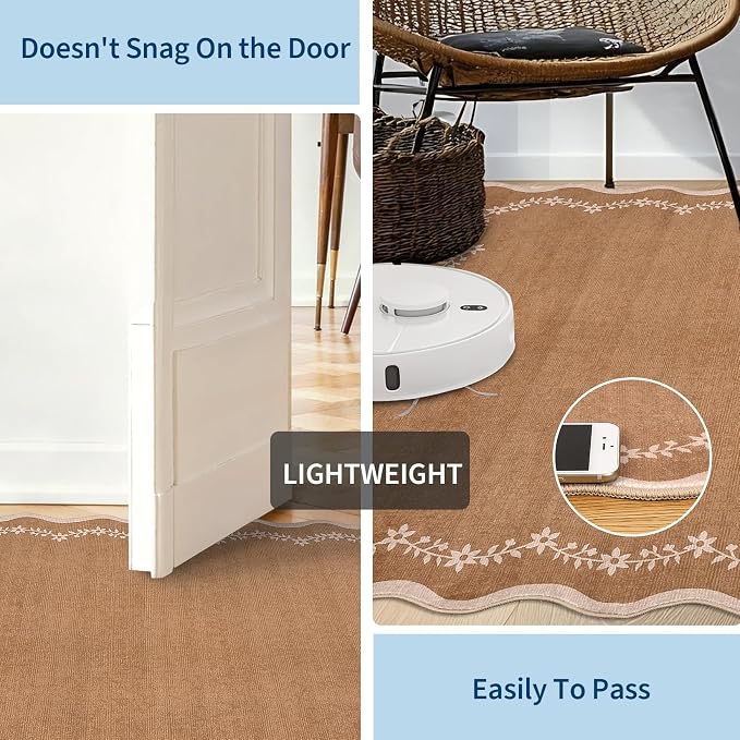 GarveeHome 2.5x10 Scalloped Washable Runner Rug Long Hallway Kitchen Rug | Soft - Image 5