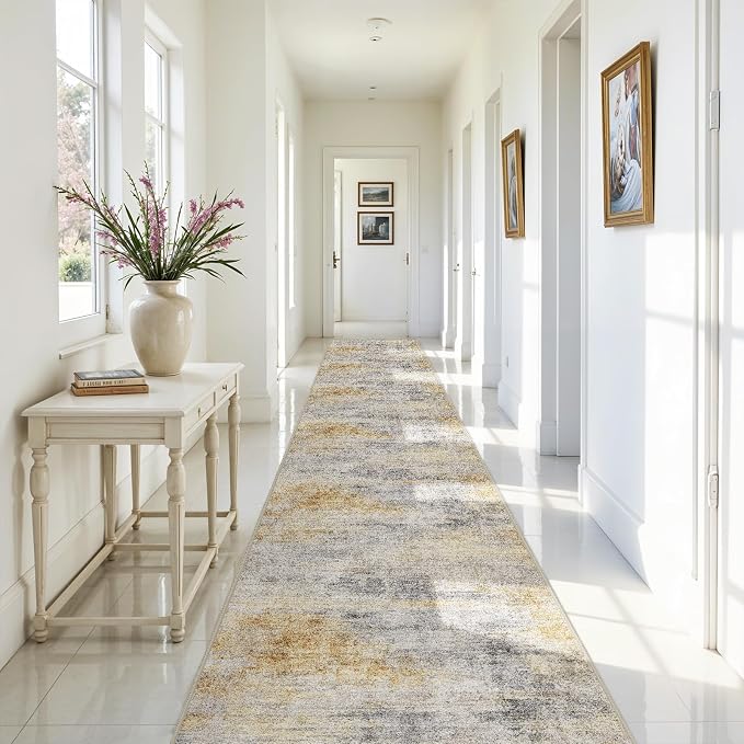 3x20 Washable Kitchen Runner Rug: Modern Abstract Runners - Image 3