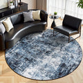 Rugflix Round Area Rugs 6Ft for Living Room, 6x6 Washable Rug Stain-Resistant by RugflixAreaRugs
