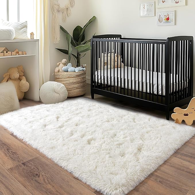 Pionblank Fluffy Area Rug for Bedroom 4x6 Feet, Indoor Plush Carpet, Shag Soft - Image 4
