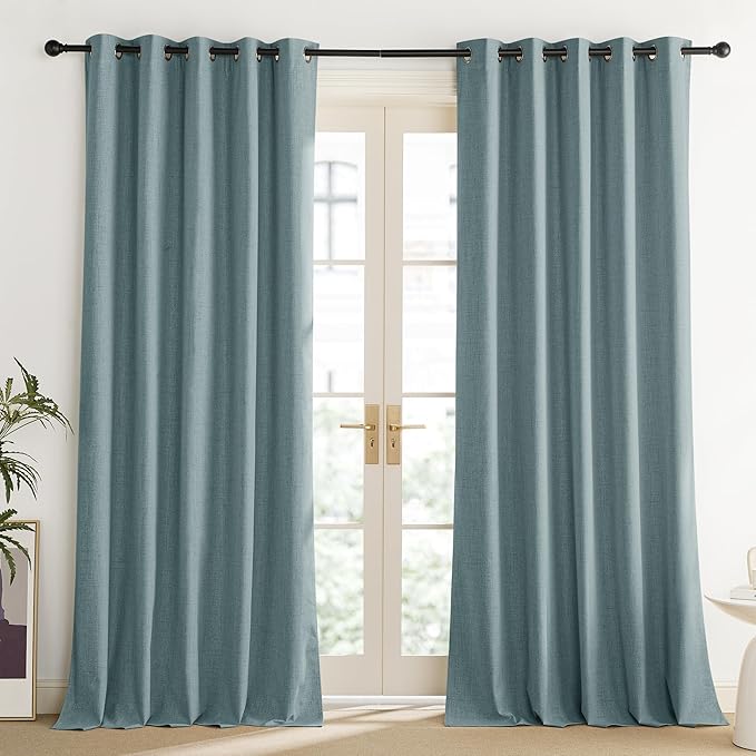 NICETOWN 100% Absolutely Blackout Linen Curtains - Image 2