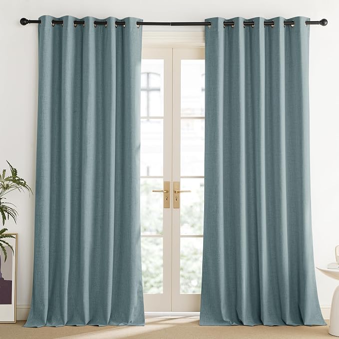 NICETOWN 100% Absolutely Blackout Linen Curtains - Image 2