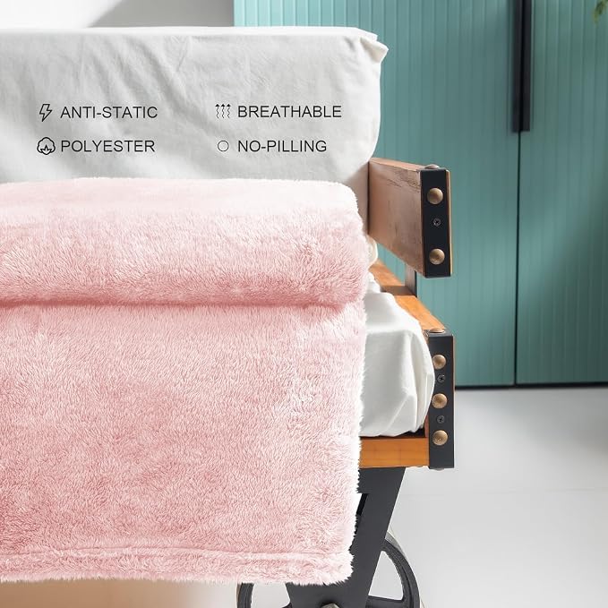 Exclusivo Mezcla Plush Fuzzy Fleece Throw Blanket Extra Large, Super Soft - Image 5