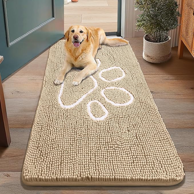 Smiry Dog Door Mat for Muddy Paws, Absorbent Dirt Trapper Non Slip Quick Dry by Smiry