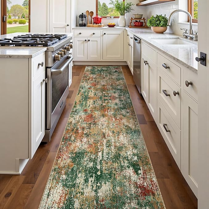 Washable Area Rugs 2'x8' Non-Slip Modern Abstract Soft - Image 2