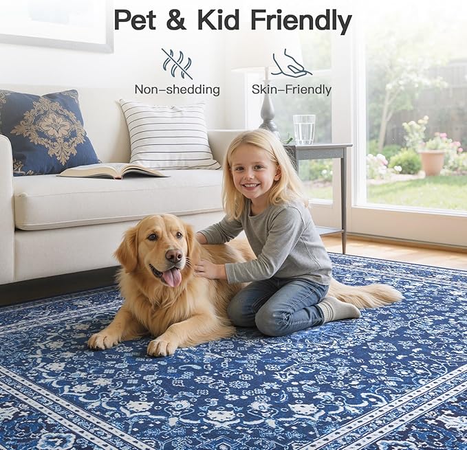 Lofus 5x7 Area Rugs for Living Room, Machine Washable Non-Slip Area Rug - Image 4