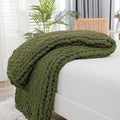 Bigacogo Chunky Knit Throw Blanket by Bigacogo