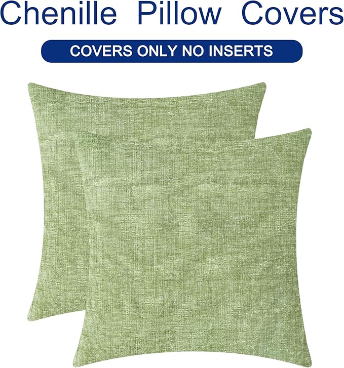 CaliTime Throw Pillow Covers Decorative 24 X 24 Inches Pack of 2 Cozy Chenille - Image 6