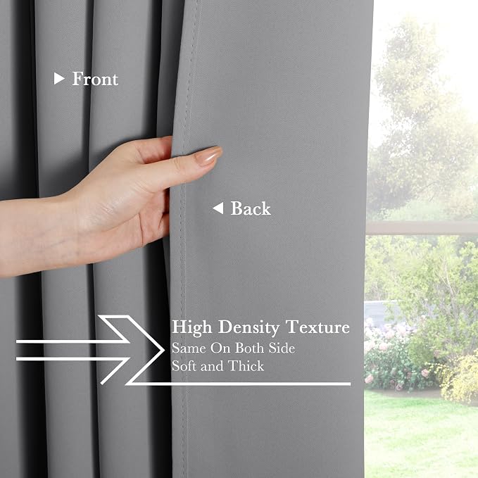 PONY DANCE Blackout Curtains for Bedroom, Room Darkening 96 inch Curtains 2 - Image 5