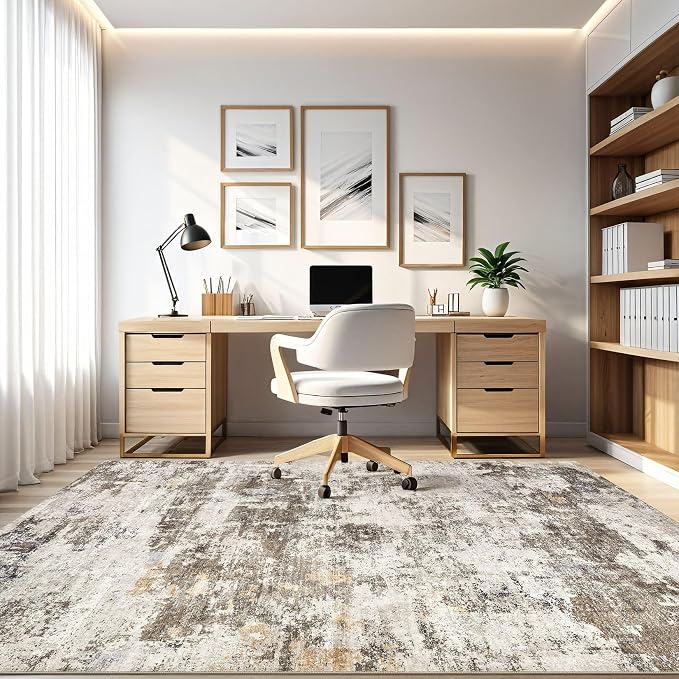 LOONGRUG 8x10 Area Rugs Washable Large Neutral Modern Living Room Rug | - Image 8