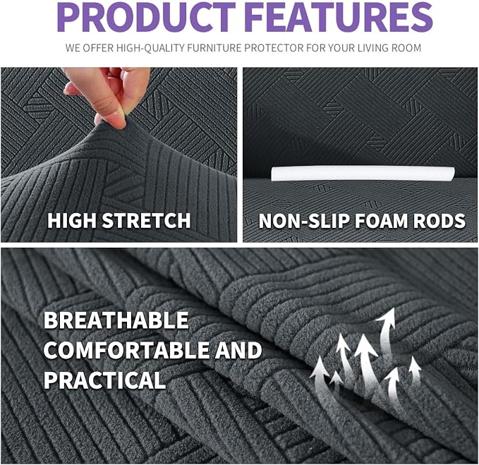 ZNSAYOTX Oversized Super Stretch Couch Cover, New Striped Sofa Covers - Image 4