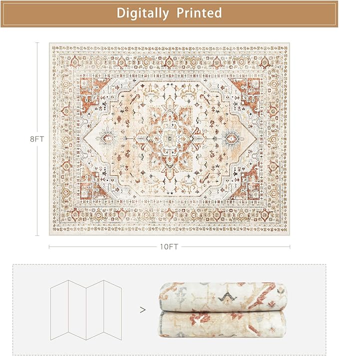 Washable Rugs 8x10 Area Rugs for Living Room, Rugs for Bedroom, Large Carpets - Image 2