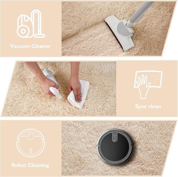 Shag Area Rug for Bedroom 3x5, Soft Fuzzy Rug Non-Shedding Indoor Plush Carpet - Image 3