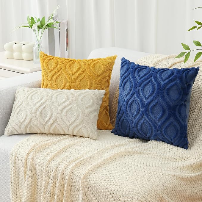 decorUhome Throw Pillow Covers 18x18 Inch Set of 2, Soft Plush Faux Wool Dark - Image 7