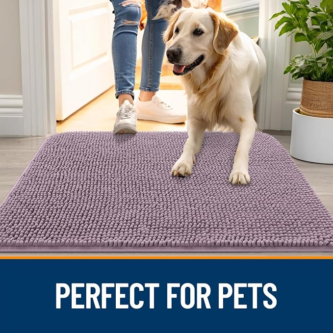 OLANLY Dog Door Mat for Muddy Paws 34x21, Absorbs Moisture and Dirt, Absorbent - Image 6