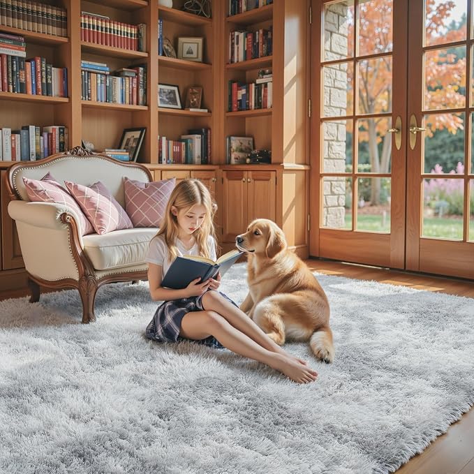 Super Soft Shaggy Area Rugs for Bedroom 4x6 Feet, Shaggy Plush Living Room Shag - Image 3