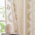 jinchan Belrose Linen Curtains for Bedroom Floral Curtains 108 Inch Length by JINCHAN