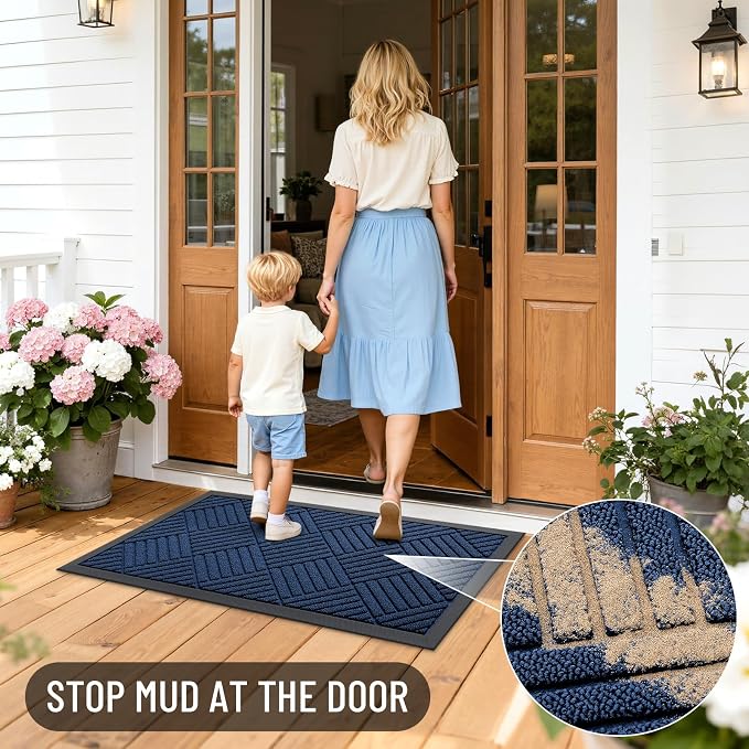 OLANLY Front Door Mat Outside Entrance 35x23, Heavy Duty Sturdy Natural Rubber - Image 6