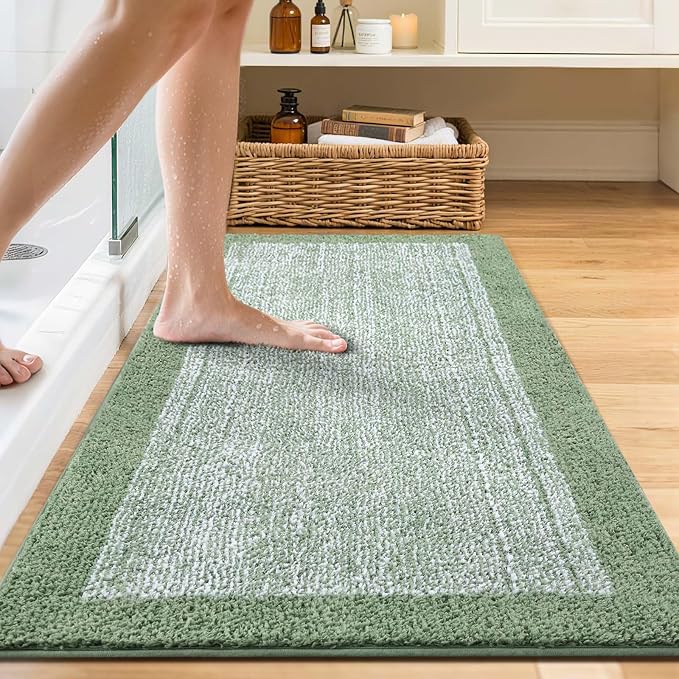 48x24 Long Bathroom Rugs Washable Non Slip, Soft Absorbent Quick Dry Mats - Image 2