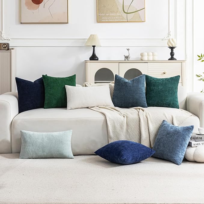 Set of 4 Soft Textured Decorative Throw Pillow Covers 20x20 Inch Cozy Farmhouse - Image 2