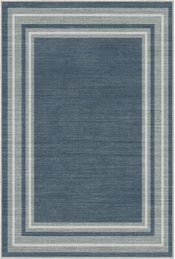 OPPODREAM Border Soft Area Rugs 6x9, Washable Blue Rug - Image 9