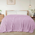 Exclusivo Mezcla King Size Flannel Fleece Blanket, Super Soft Striped Jacquard by ExclusivoMezcla