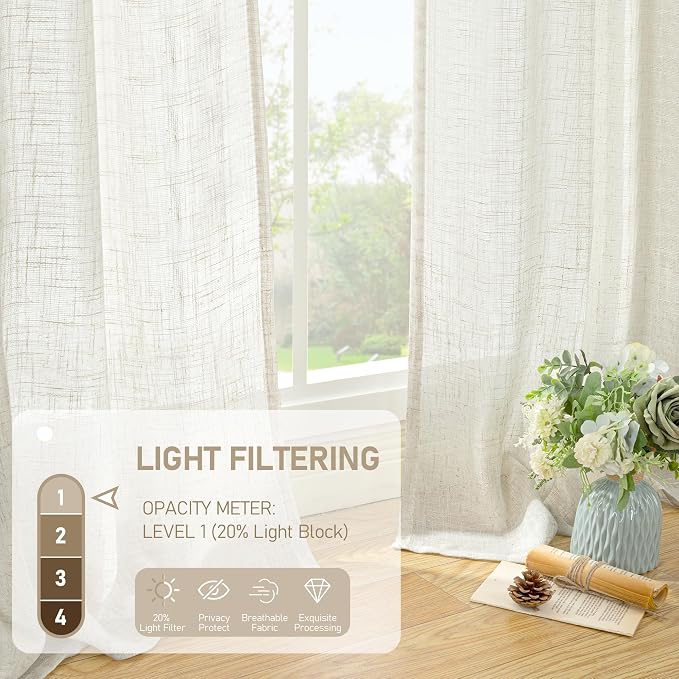 LAMIT Natural Linen Blended Curtains - Image 4