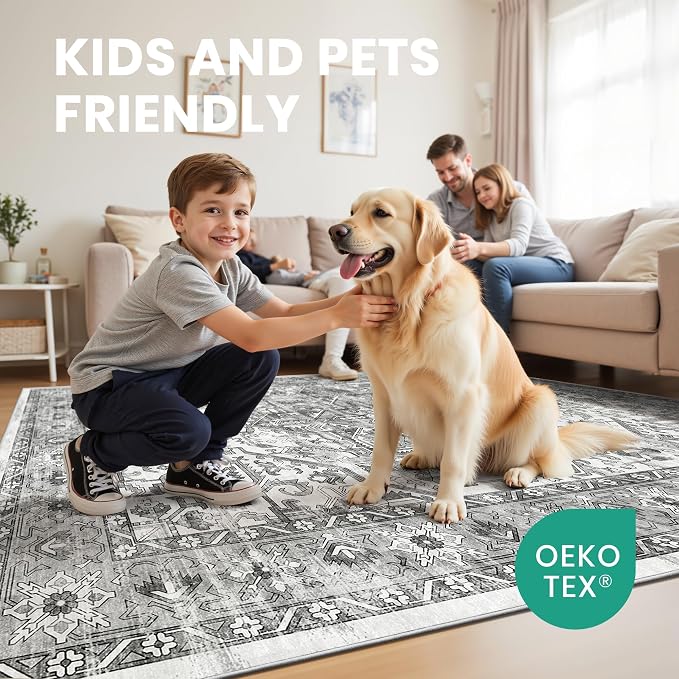 zesthome 8x10 Area Rugs for Living Room, Non-Slip Backing Washable Rugs - Image 7