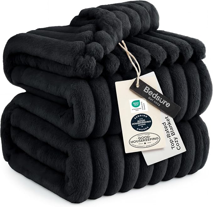 Bedsure GentleSoft Black Blanket Full Size by BEDSURE