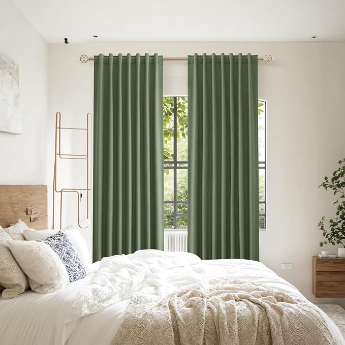 Guken Olive Green 100% Blackout Curtains 84 Inch Length 2 Panels Set - Image 8