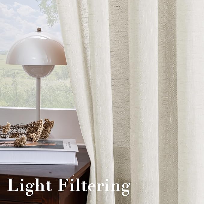 H.VERSAILTEX Natural Linen Semi Sheer Curtains - Image 5